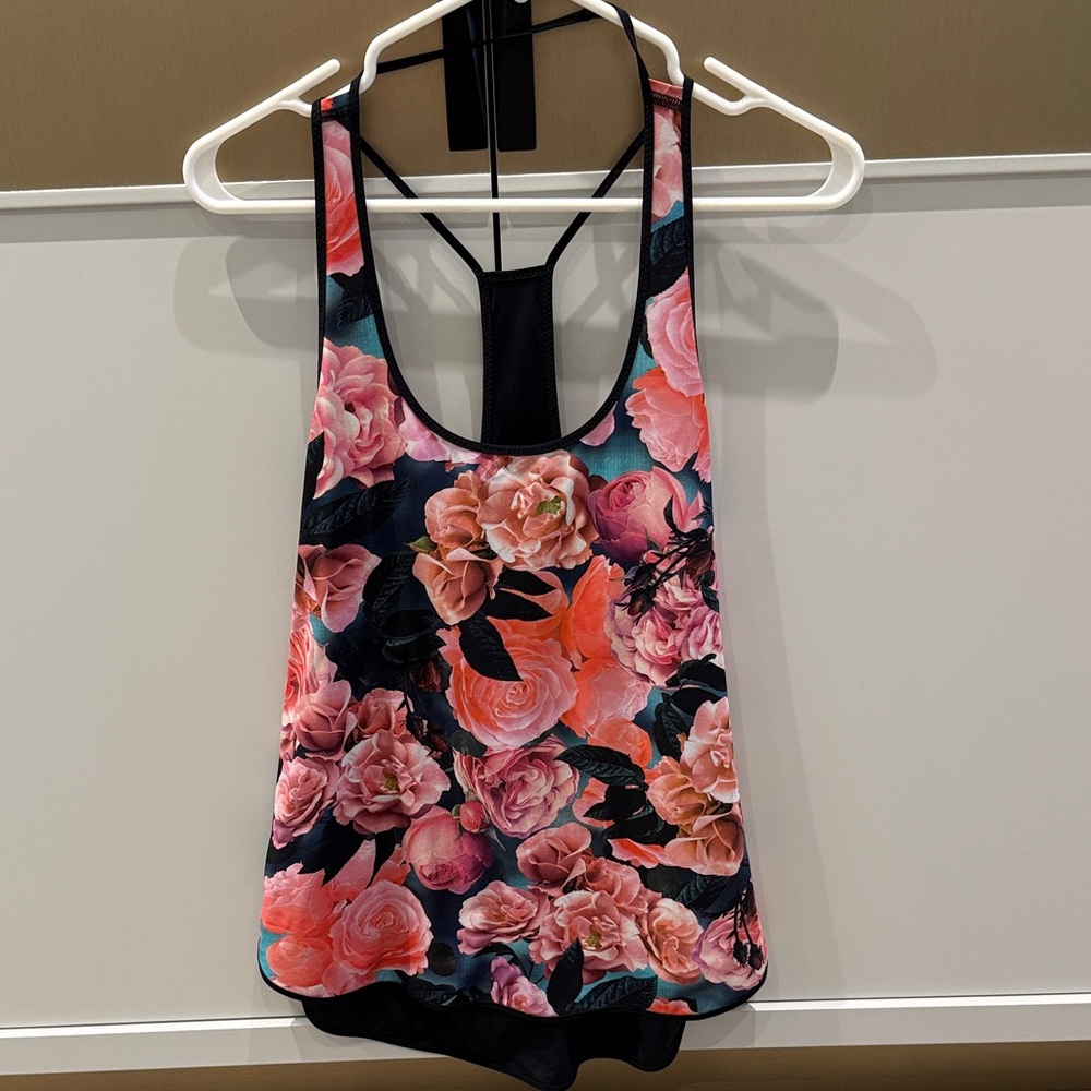 Lululemon Floral Racerback Tank Top - Pink Floral